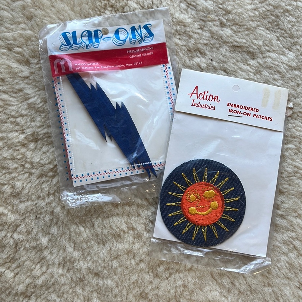 (2) vintage 70’s iron on patches